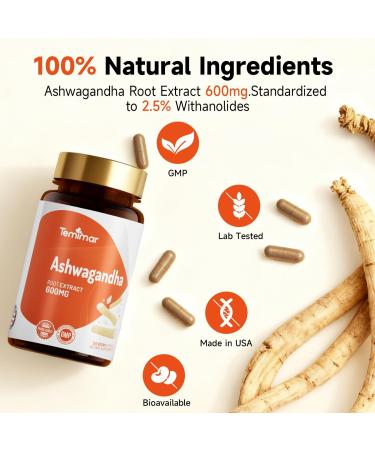 Ashwagandha Supplements Ashwagandha for Women & Men Root Extract 600mg Made in USA Gluten Free Vegan 240 Capsules 120 Count (Pack of 2) - Buy Online on GoSupps.com
