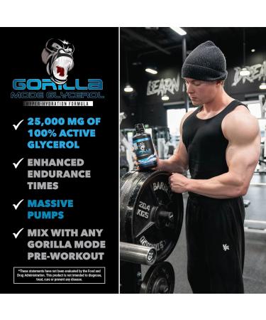 Gorilla Mode Liquid Glycerol Pre Workout - Intense Pump Formula 33 FL OZ Unflavored - Buy Online on GoSupps.com