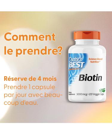 Doctor's Best Biotin 5000mcg 120 Vegan Lab Tested Gluten Free Soy Free Vegetarian - Buy Online on GoSupps.com