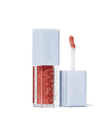 Kosas Wet Lip Oil Gloss - Hydrating Lip Plumping Treatment with Hyaluronic Acid & Peptides  Non-Sticky Finish (Dip)