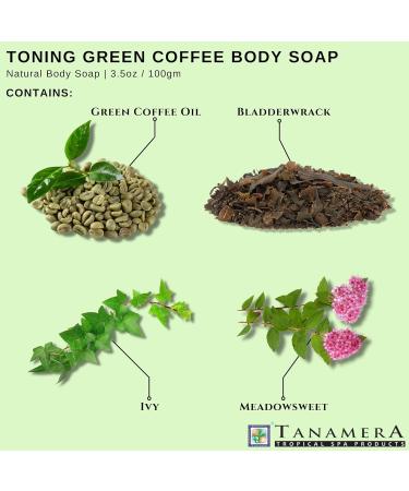 Tanamera Green Coffee Body Soap 100g Tone loose and flabby skin Slimming Bath Soap for thighs buttocks and stomach With Peeling Effect Herbal Ingredients Vegan No Animal Testing - Buy Online on GoSupps.com