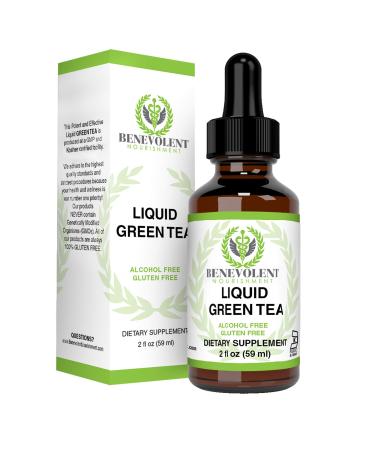 Green Tea Fat Burner - with EGCG Green Tea Extract Liquid, Max Potency for Weight Loss Support & Energy, 10 cups of Green Tea Natural Antioxidants Polyphenols & Caffeine Non-GMO Alcohol & Gluten Free