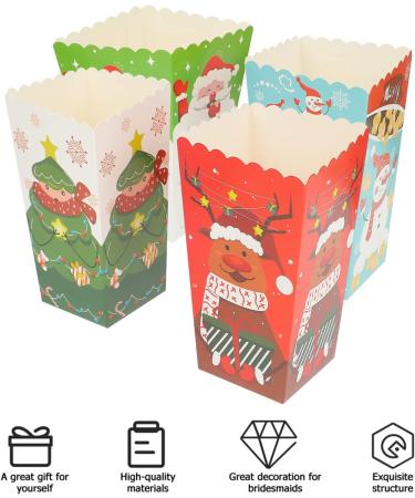 ULTECHNOVO 24 Pcs Christmas Popcorn Box Popcorn Treat Boxes Christmas Goodie Bags Christmas Popcorn Bags Christmas Candy Favor Boxes Holiday Present Boxes Snack Bag Paper Storage Box Dessert 1 count (Pack of 1) Colorfulx2pcs - Buy Online on GoSupps.com