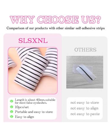 Self Adhesive Eyelashes Strips 10 Pcs Strong-Hold Reusable for Natural Look | Black Lash Strips - International Shipping Available - Buy Online on GoSupps.com