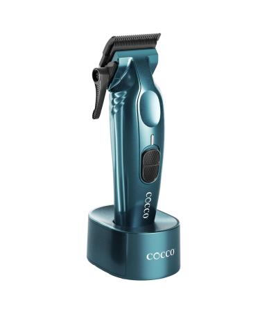 Cocco Hyper Veloce Pro Clipper Digital Gap Ambassador Graphene Taper Blade Professional Hair Clippers High-Torque BLDC Motor All-Metal Cordless Charging Station Included Dark Teal Dark Teel