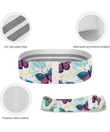 Colorful Butterfly & Flowers Resistance Bands | Non-Slip Workout Aids for Legs Booty & Yoga | International Shipping Available - Buy Online on GoSupps.com