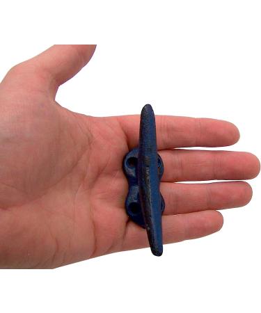 Nautical Blue Cast Iron Boat Cleat Wall Hooks - Set of 3 | 3.5 Inches - Buy Online on GoSupps.com