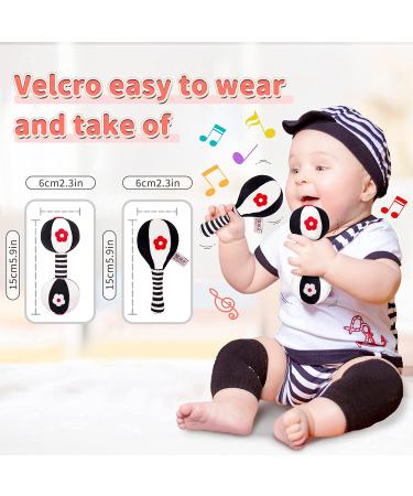 Soft Baby Rattles Set for Infants - 2pcs Dumbbell Toy Rattle for Newborns 0-6 Months - Car Seat and Baby Toys for Infants - Buy Online on GoSupps.com