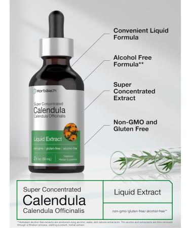 Horb ach Calendula Tincture | 2 fl oz | Liquid Extract Drops | Alcohol Free | Vegetarian Non-GMO Gluten Free Herbal Supplement - Buy Online on GoSupps.com