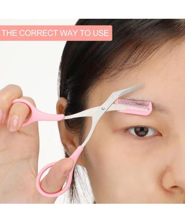 Mudder Eyebrow Scissors for Women | Precision Eyebrow Trimmer & Comb | Non-Slip Grip Beauty Accessories (Pink Lilac White Azure - Buy Online on GoSupps.com