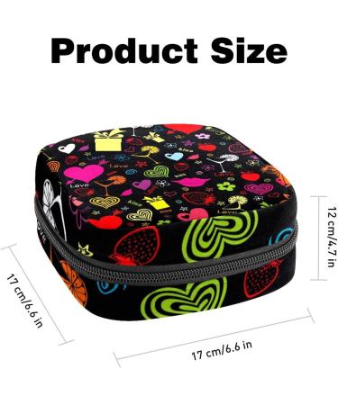 Menstrual Bag with Zipper | Ladies Napkin Pouch & Tampons Collection Bag for Women & Girls | Kiss Love Pattern Shop Now! - Buy Online on GoSupps.com