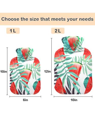 Buy Naanle Watermelon Slice Palm Leaf Heat Bottle - 1L Transparent Hot Water Bottle for Bed & Pain Relief - International Shipping Available - Buy Online on GoSupps.com