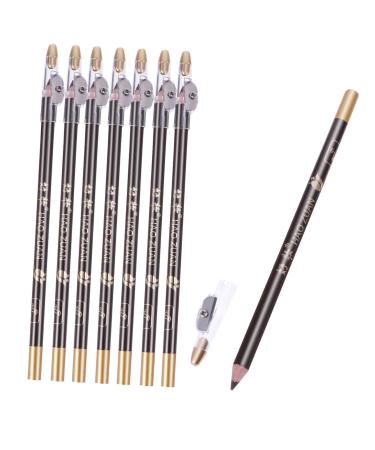 8pcs 2 in 1 Eyebrow Pencil Makeup Tools coffee small tools Makeup Tool eyebrow makeup 1 count (Pack of 1) Coffee