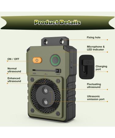 Bubbacare Anti Barking Device Ultrasonic Dog Barking Device with 3 Modes Up to 50FT Effective Control Range IPX4 Waterproof Sonic Anti Bark Device for Outdoor Indoor Use Green - Buy Online on GoSupps.com