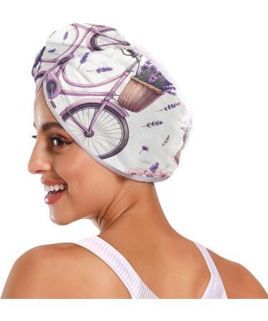Purple Bicycle Lavender Hair Towel 2 Pack | Super Absorbent Quick Dry Hair Turbans for Women & Girls - Buy Online on GoSupps.com