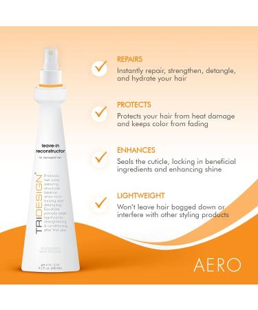 TRI Design Leave-In Reconstructor - Hydrating Conditioner & Detangler Spray for All Hair Types - Moisturizing Heat Protection for Frizzy Dry Hair - 9.5 Fl Oz - Buy Online on GoSupps.com
