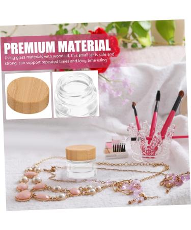 HONMEET Glass Jar Containers with Lids Glass Container with Lid Makeup Container Terrarium Fogger Terrariums Small Jar with Lid Body Butters Wood With Cover Travel Small Container - Buy Online on GoSupps.com