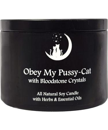 Obey My PussyCat Candle - 8 oz Soy Candle with Herbs Crystals & Essential Oils for Love Attraction & Magic Rituals | Wiccan Pagan Hoodoo - Buy Online on GoSupps.com