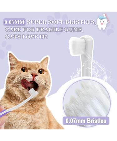 VVHOMIFE Cat Toothbrush Complete Kitty Dental Care Kit with Teeth Whitening Tracker - Premium Brushes for Cats Easy Oral Hygiene & Gap Cleaning-cat - Buy Online on GoSupps.com