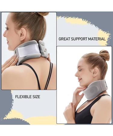 Neck Brace for Neck Pain & Support Adjustable Neck Support Brace for Sleeping Foam Support Relieves Neck Pain and Spine Pressure(Grey) - Buy Online on GoSupps.com