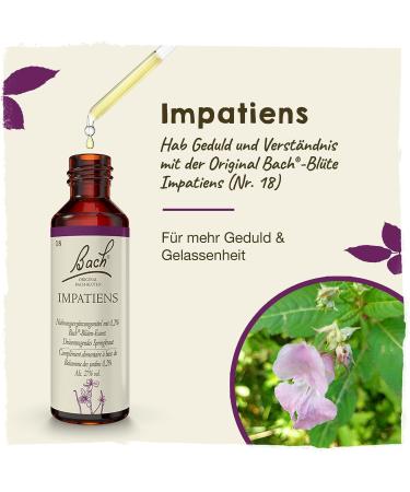 Original Bach Flower Drops No. 18 Impatiens - Enhance Your Thinking & Actions | 20ml - International Shipping Available - Buy Online on GoSupps.com