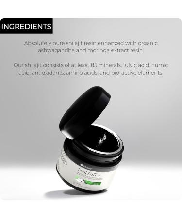 Blisque - Pure Himalayan Organic Shilajit Resin Supplement | with Organic Ashwagandha and Moringa | Authentic and Natural | Golden Grade A | Contains Fulvic Acid and Trace Minerals | 60 Grams - Buy Online on GoSupps.com