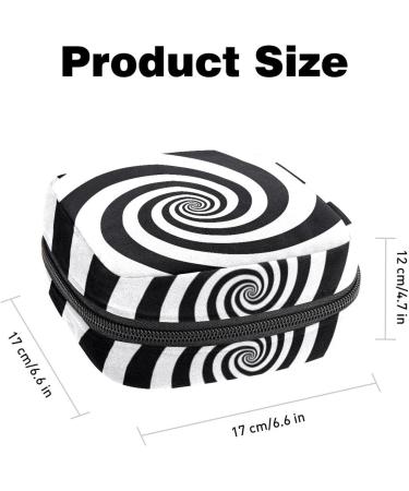 Shop Hypnotic Menstruation Pad Bag with Zipper - Stylish Women's Napkin & Tampon Bags in Psychedelic Spiral Design - Buy Online on GoSupps.com