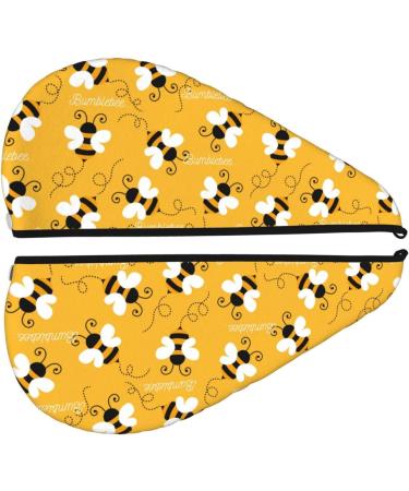 Buy Hair Towel Wrap - Quick Drying Button Turban for Easy Hair Care | Cute Bee Butterfly Yellow Design - Buy Online on GoSupps.com