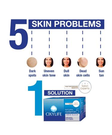 Oxylife Natural Radiance 5 Creme Bleach 310g - Get Radiant Skin | International Shipping Available - Buy Online on GoSupps.com