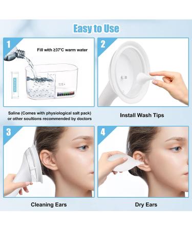 Electric Ear Wax Removal Kit w/ 4 Modes & FDA Certification - One-Hand Operation Ear Cleaner for Adults & Kids - Includes 4 Ear Tips, Temperature Sticker & Physiological Salt - Buy Online on GoSupps.com