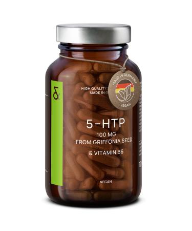 CLAV 5-HTP 100mg + Vitamin B6 - Vegan 5HTP from Griffonia Seed Extract - 120 Capsules for Sleep & Mood Support - 4-Month Supply - Made in Germany