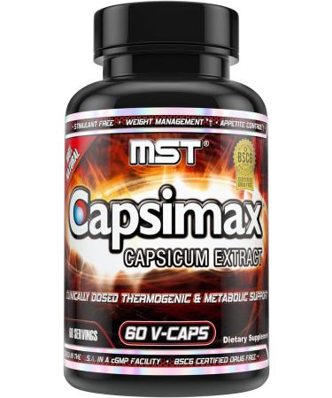Capsimax Supplement 100mg V Capsules 60 Servings Clinically Dosed Weight Management Thermogenic Appetite Control Calorie Burning Metabolic Health Stimulant Free. BSCG Certified
