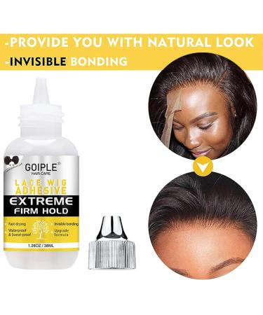 Wig Glue 1.34oz - Waterproof Lace Front Wig Adhesive Kit with Tools | Hair Wax Stick & Edge Control Wax Included - Buy Online on GoSupps.com