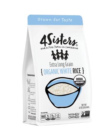 4 Sisters Long Grain White Rice - Organic - USA Grown - Sustainably Farmed - Farm to Table - Women Owned -2lb