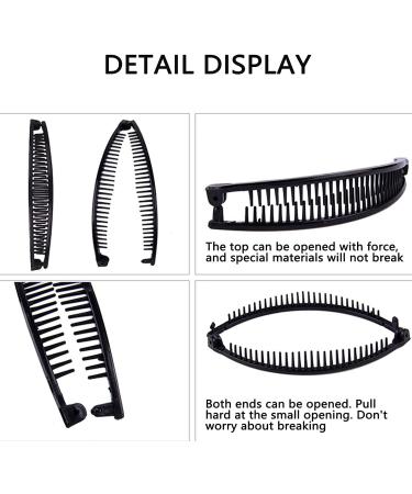 6 Pieces Banana Hair Clips Retro Ponytail Clips for Women's Hair Large Hair Clips for Thick Hair Clamp Comb Tool Banana Clip Long Barrettes for Women(Brown White Black) - Buy Online on GoSupps.com