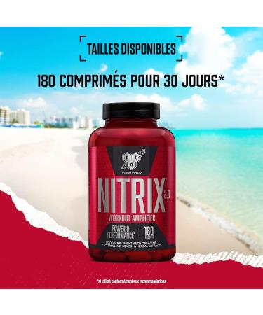 BSN Nitrix 2.0 - Nitric Oxide Supplement for Performance | 180 Capsules with L-Citrulline | 60 Servings - International Shipping Available - Buy Online on GoSupps.com