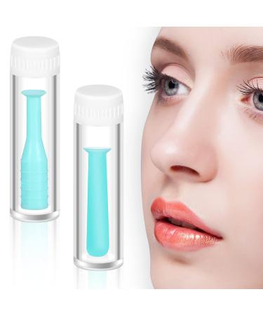 Fiada 2 Pieces Silicone Contact Lens Inserter Hard and Soft Contact Lens Inserter Remover Daily Contact Lens Suction Holder Plunger with Storage Case for Home Travel (Green)
