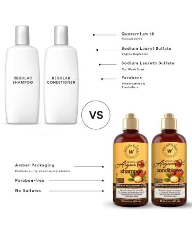 WOW Skin Science Moroccan Argan Oil Shampoo & Conditioner Set | Sulfate & Paraben Free | Ideal for All Hair Types | International Shipping - Buy Online on GoSupps.com