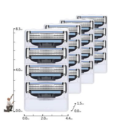 24Pcs Mach 3 Razor Blade Refills for Men | Dual Lubrication Stainless Steel Blades for Sensitive Skin | Gillette Mach3 Compatible - Buy Online on GoSupps.com