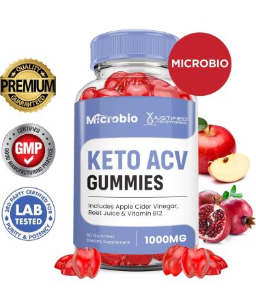 Buy 2 Pack Microbio Keto ACV Gummies 1000MG - Advanced Apple Cider Vinegar Formula with Pomegranate & Beet Juice - Vegan Non-GMO - 120 Gummies for Weight Loss & Energy - Buy Online on GoSupps.com