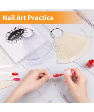 Melliex 100 Nail Display Tips - Transparent & Natural Nail Art Sticks for Presentation & Practice - Buy Online on GoSupps.com