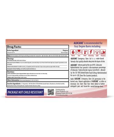 Alocane Emergency Burn Gel 4% Lidocaine Individual Packets - 24 Ct - Commercial Grade for Restaurants, Manufacturing & Heat-Related Work Environments - Buy Online on GoSupps.com