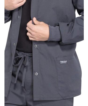 Cherokee Men's Snap Front Jacket - Long Sleeve Rib-Knit Collar/Cuffs - XX-Large Big Pewter - Buy Online on GoSupps.com