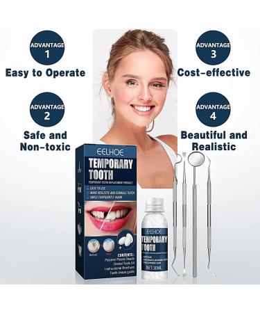 Ganbaro Temporary Teeth Repair Kit - Moldable False Teeth for Instant Smile | Includes Mouth Mirror & Dental Probe | 3 Pcs Set - Buy Online on GoSupps.com