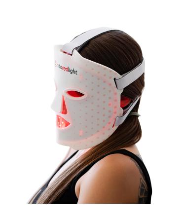 MitoGLOW Red Light Mask - On The Go Red Light Therapy Face Mask - Red Light Therapy Mask for Face and Neck - Battery Operated Red Light Mask - Glowing Skin