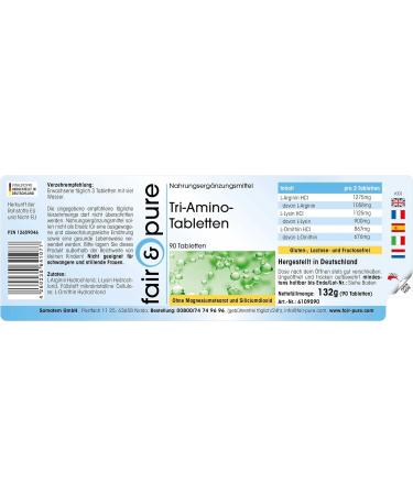 Fair & Pure Amino Acid Tablets - Vegan Formula with Arginine, Ornithine, and Lysine - 90 Tablets - Buy Online on GoSupps.com
