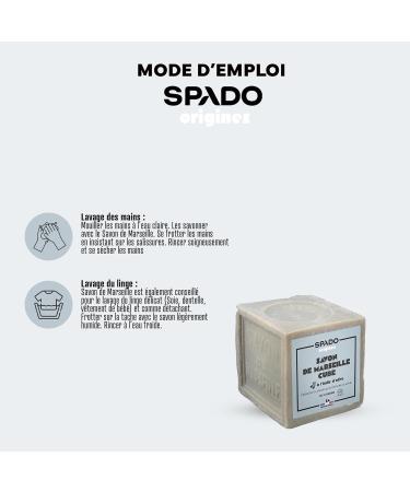  SPADO SPADO Origins Cube Marseille Soap Cleaner Degreaser and Stain Remover 100% Vegetable Ecocert 300 g Made in France - Buy Online on GoSupps.com