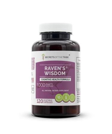 Secrets of the Tribe - Raven's Wisdom, Cognitive Health Formula, Herbal Supplement Blend (120 Capsules) 120 Count (Pack of 1)