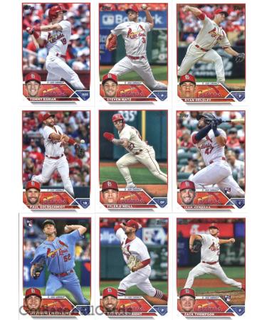 2023 Topps Series 1 St. Louis Cardinals Team Set of 15 Cards: Yadier Molina(#4), Albert Pujols(#5), Giovanny Gallegos(#13), Nolan Gorman(#16), Jordan Montgomery(#32), Zack Thompson(#34), Adam Wainwright(#39), Matthew Liberatore(#52), Ivn Herrera(#58), Tyl