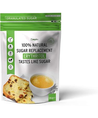 100% Natural Erythritol Sugar Replacement 1Kg (2.2 lb) Granulated Sugar - Zero Calorie - No Bitter Taste - Buy Online on GoSupps.com